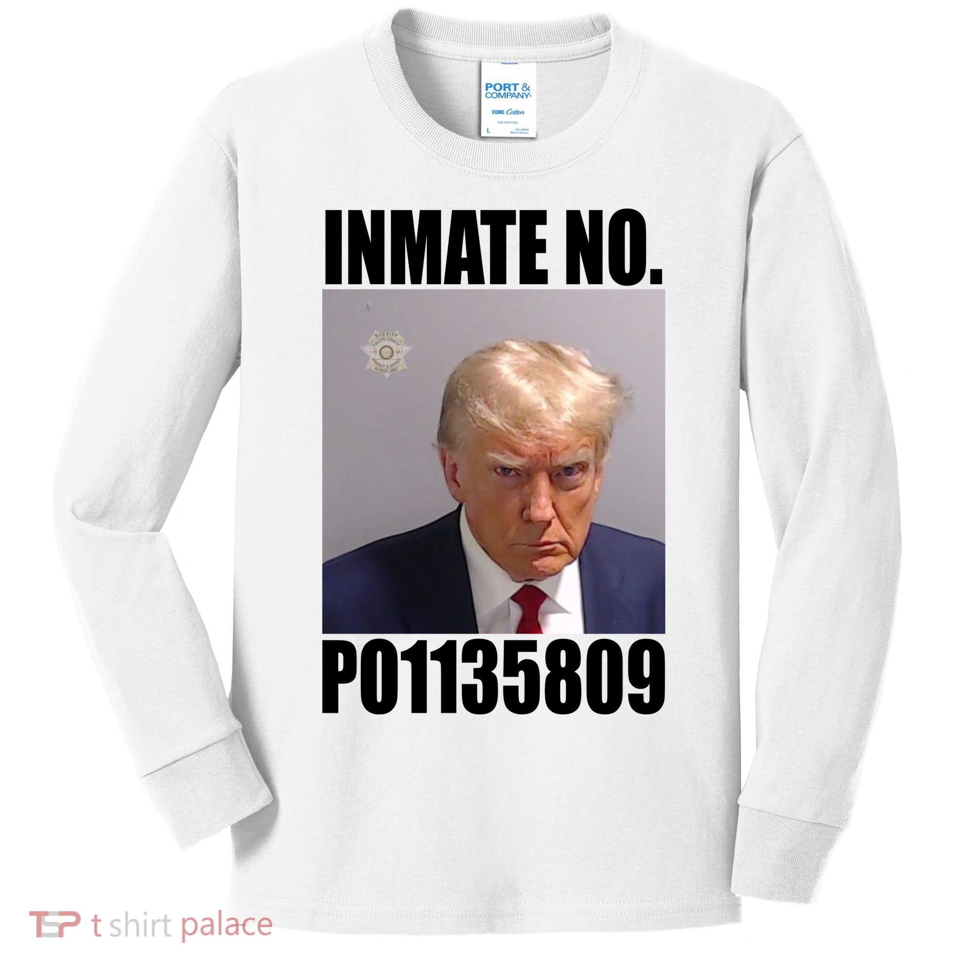 Donald Trump Inmate Number Mugshot Kids Long Sleeve Shirt