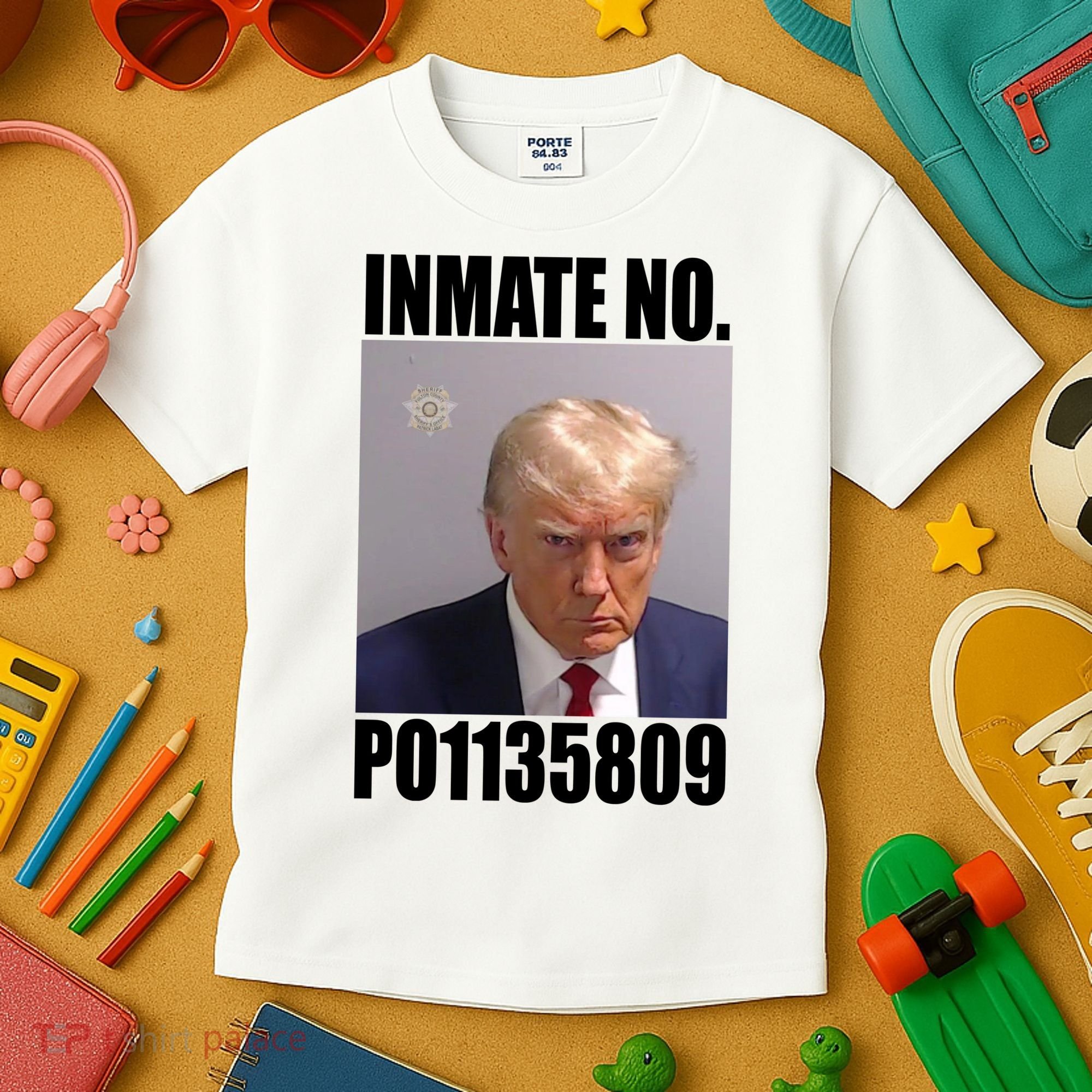 Donald Trump Inmate Number Mugshot Kids T-Shirt