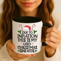 Due To Inflation This Is My Ugly Christmas Sweater Funny Coffee Mug thumb 3