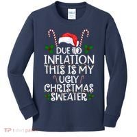 Due To Inflation This Is My Ugly Christmas Sweater Funny Kids Long Sleeve Shirt thumb 0