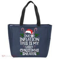 Due To Inflation This Is My Ugly Christmas Sweater Funny Tote Bag thumb 0