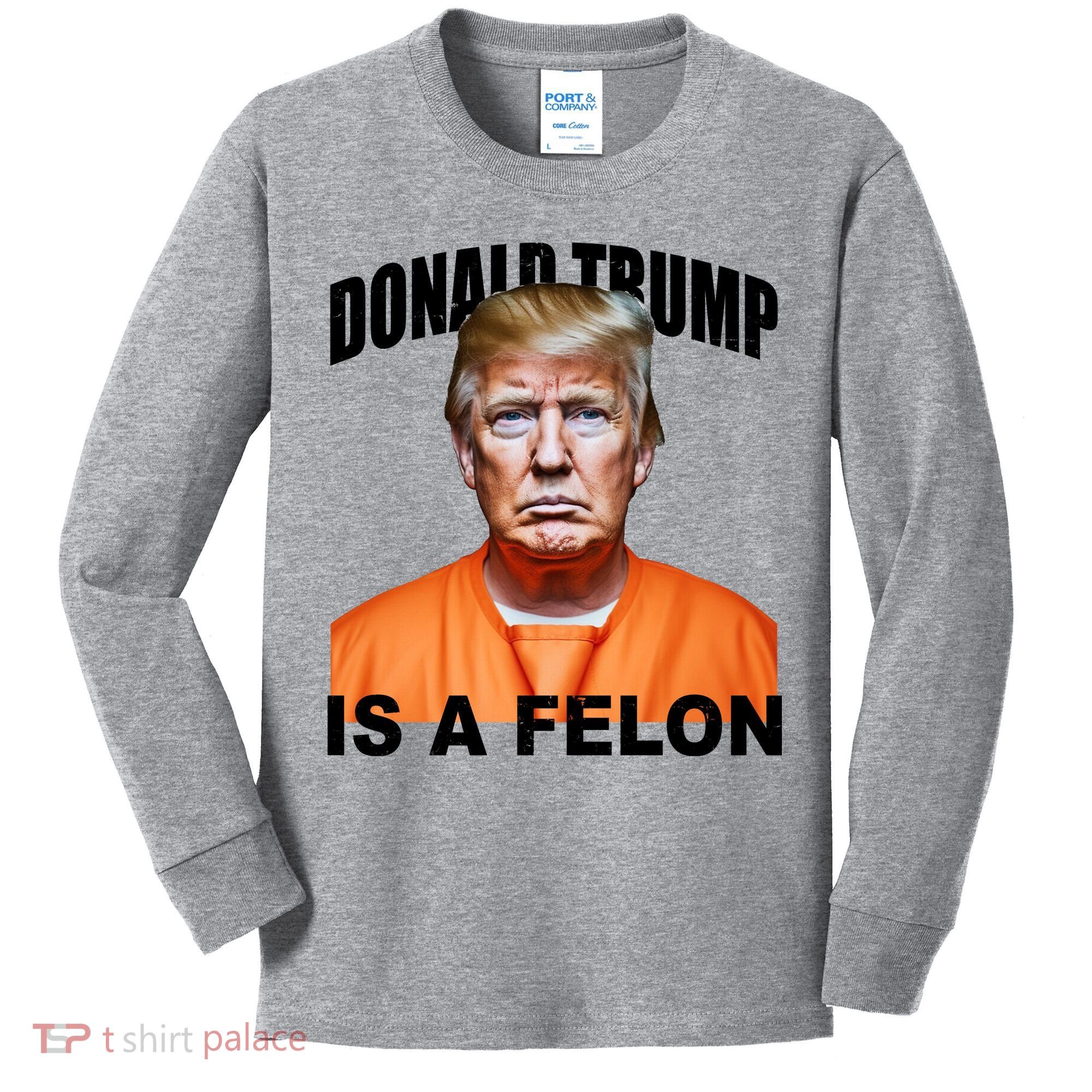 Donald Trump Is A Felon Kids Long Sleeve Shirt
