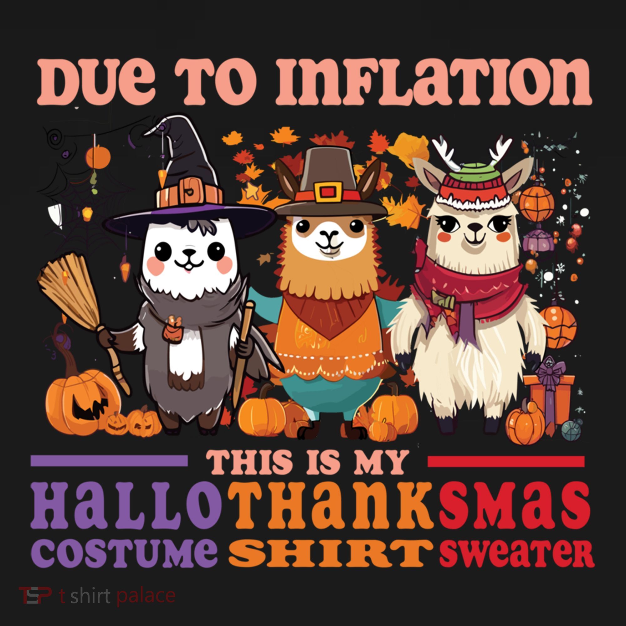 Due To Inflation Halloween Thanksgiving Ugly Christmas Llama Gift Backpack