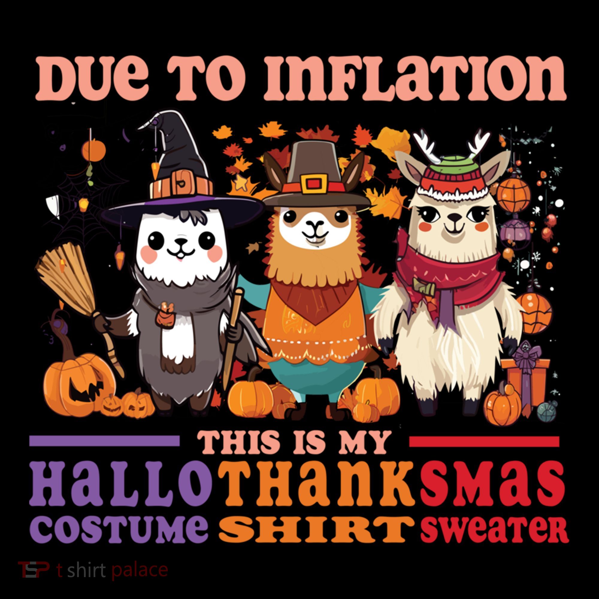 Due To Inflation Halloween Thanksgiving Ugly Christmas Llama Gift Coffee Mug