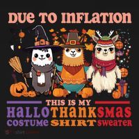Due To Inflation Halloween Thanksgiving Ugly Christmas Llama Gift Ornament thumb 1