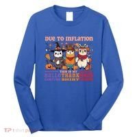 Due To Inflation Halloween Thanksgiving Ugly Christmas Llama Gift Long Sleeve Shirt thumb 0