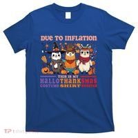 Due To Inflation Halloween Thanksgiving Ugly Christmas Llama Gift T-Shirt thumb 0