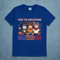 Due To Inflation Halloween Thanksgiving Ugly Christmas Llama Gift T-Shirt thumb 5