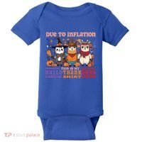 Due To Inflation Halloween Thanksgiving Ugly Christmas Llama Gift Baby Bodysuit thumb 0