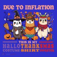 Due To Inflation Halloween Thanksgiving Ugly Christmas Llama Gift Baby Bodysuit thumb 2