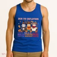 Due To Inflation Halloween Thanksgiving Ugly Christmas Llama Gift Tank Top thumb 3