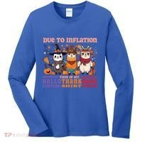 Due To Inflation Halloween Thanksgiving Ugly Christmas Llama Gift Women's Long Sleeve Shirt thumb 0