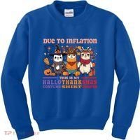 Due To Inflation Halloween Thanksgiving Ugly Christmas Llama Gift Kids Sweatshirt thumb 0