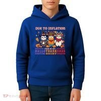 Due To Inflation Halloween Thanksgiving Ugly Christmas Llama Gift Kids Hoodie thumb 4