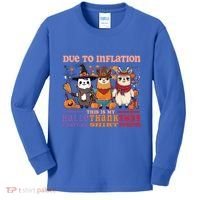 Due To Inflation Halloween Thanksgiving Ugly Christmas Llama Gift Kids Long Sleeve Shirt thumb 0