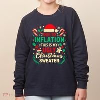 Due To Inflation This Is My Ugly Sweater Xmas Women's Sweatshirt thumb 0
