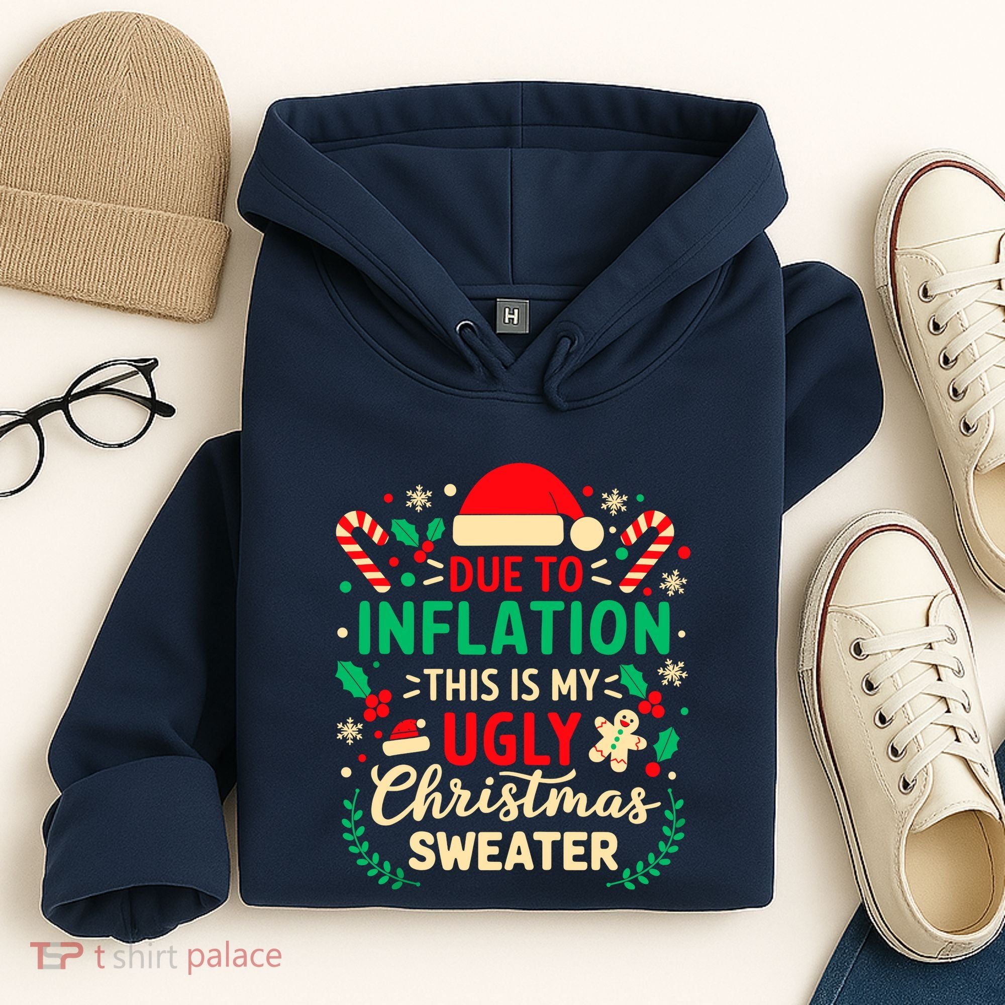 Due To Inflation This Is My Ugly Sweater Xmas Hoodie