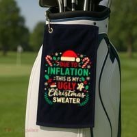 Due To Inflation This Is My Ugly Sweater Xmas Golf Towel thumb 2
