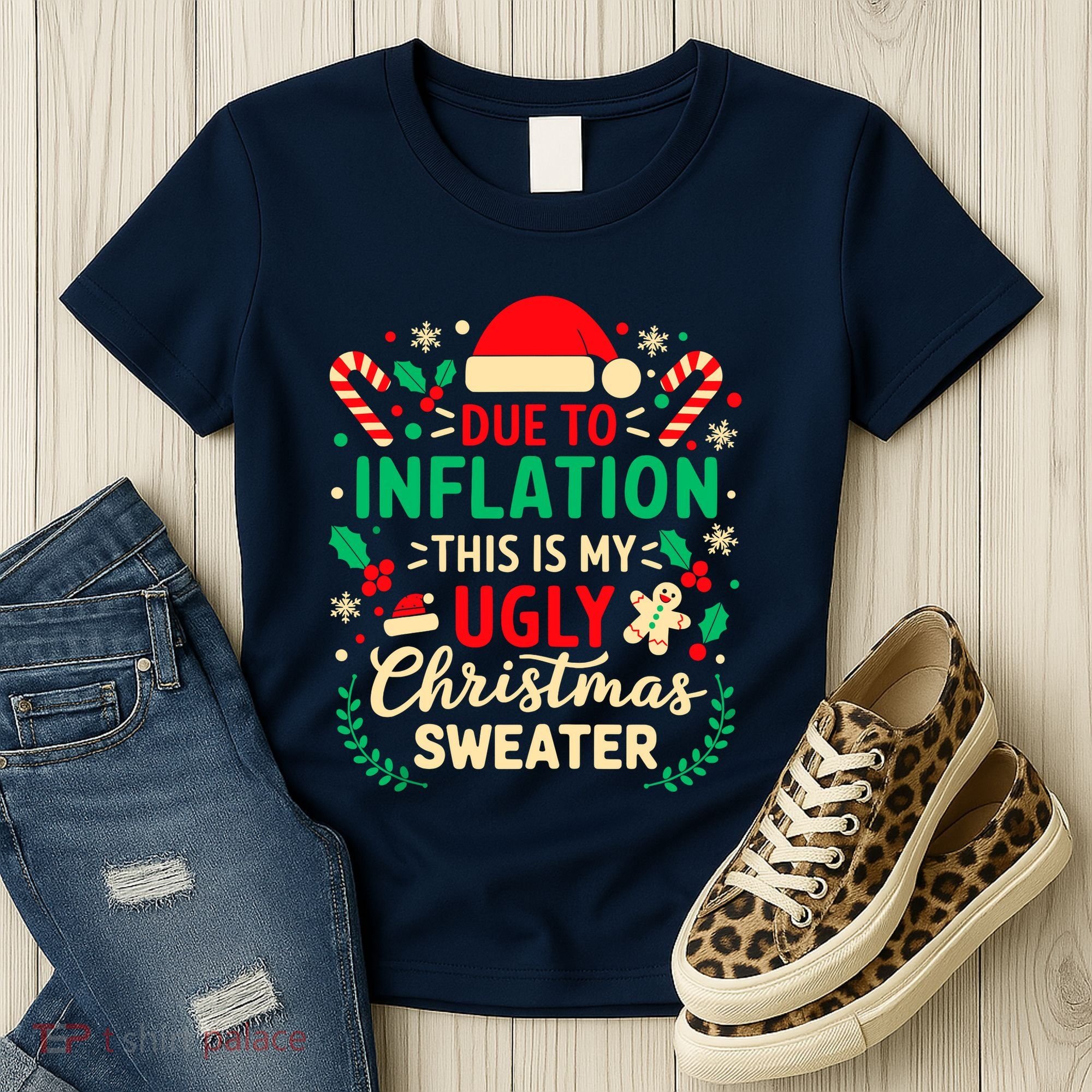 Due To Inflation This Is My Ugly Sweater Xmas Women's T-Shirt