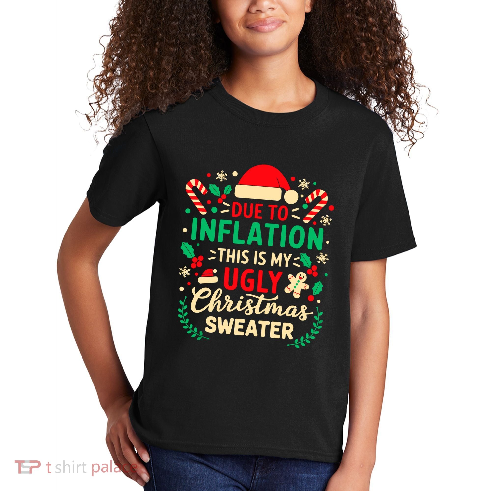Due To Inflation This Is My Ugly Sweater Xmas Kids T-Shirt