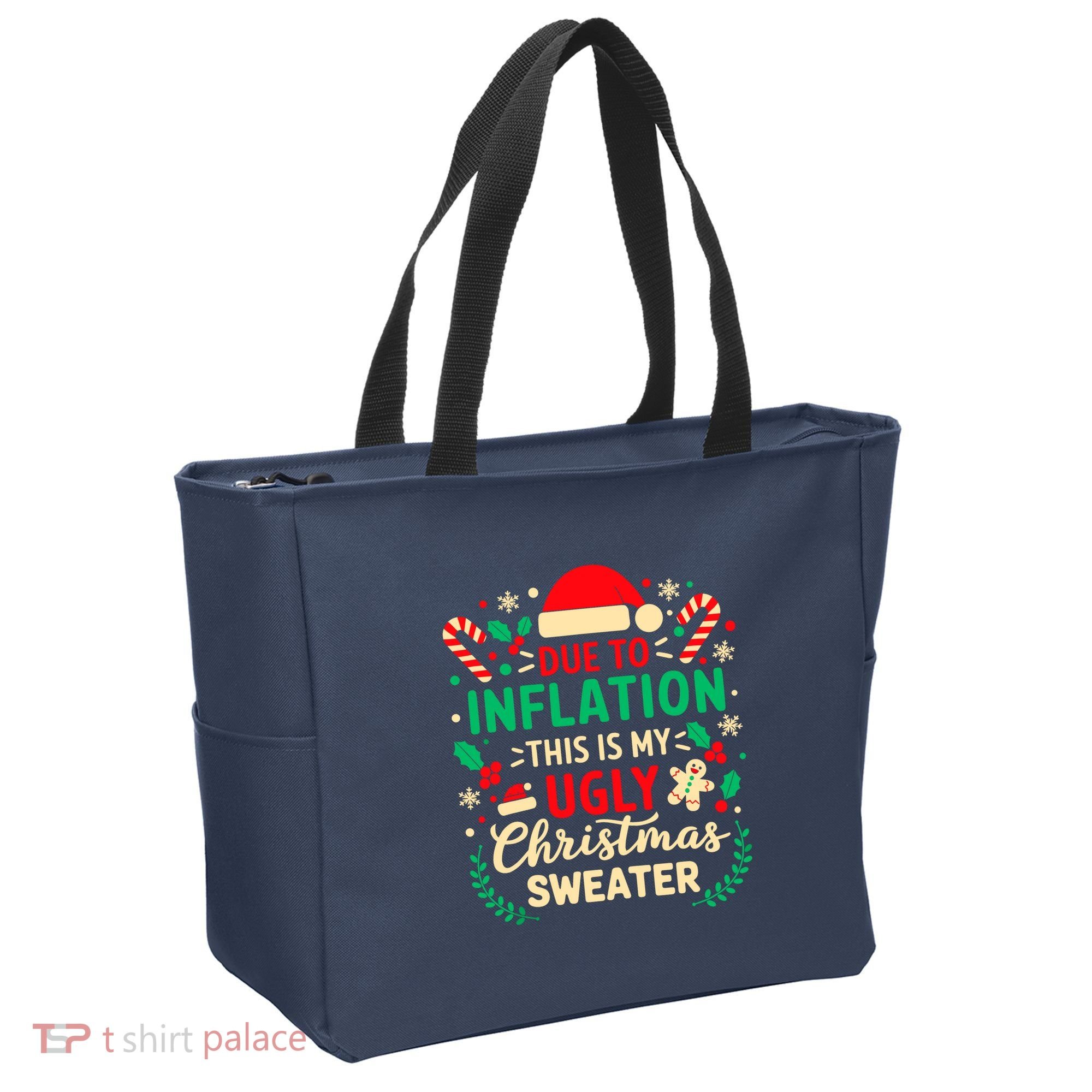 Due To Inflation This Is My Ugly Sweater Xmas Tote Bag