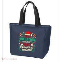 Due To Inflation This Is My Ugly Sweater Xmas Tote Bag thumb 3