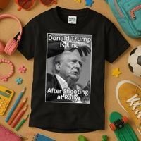 Donald Trump Is Fine After Shooting At Rally Kids T-Shirt thumb 3