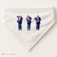 Donald Trump Is Your President Qr Trump Dance (2side) USA-Made Doggie Bandana thumb 0