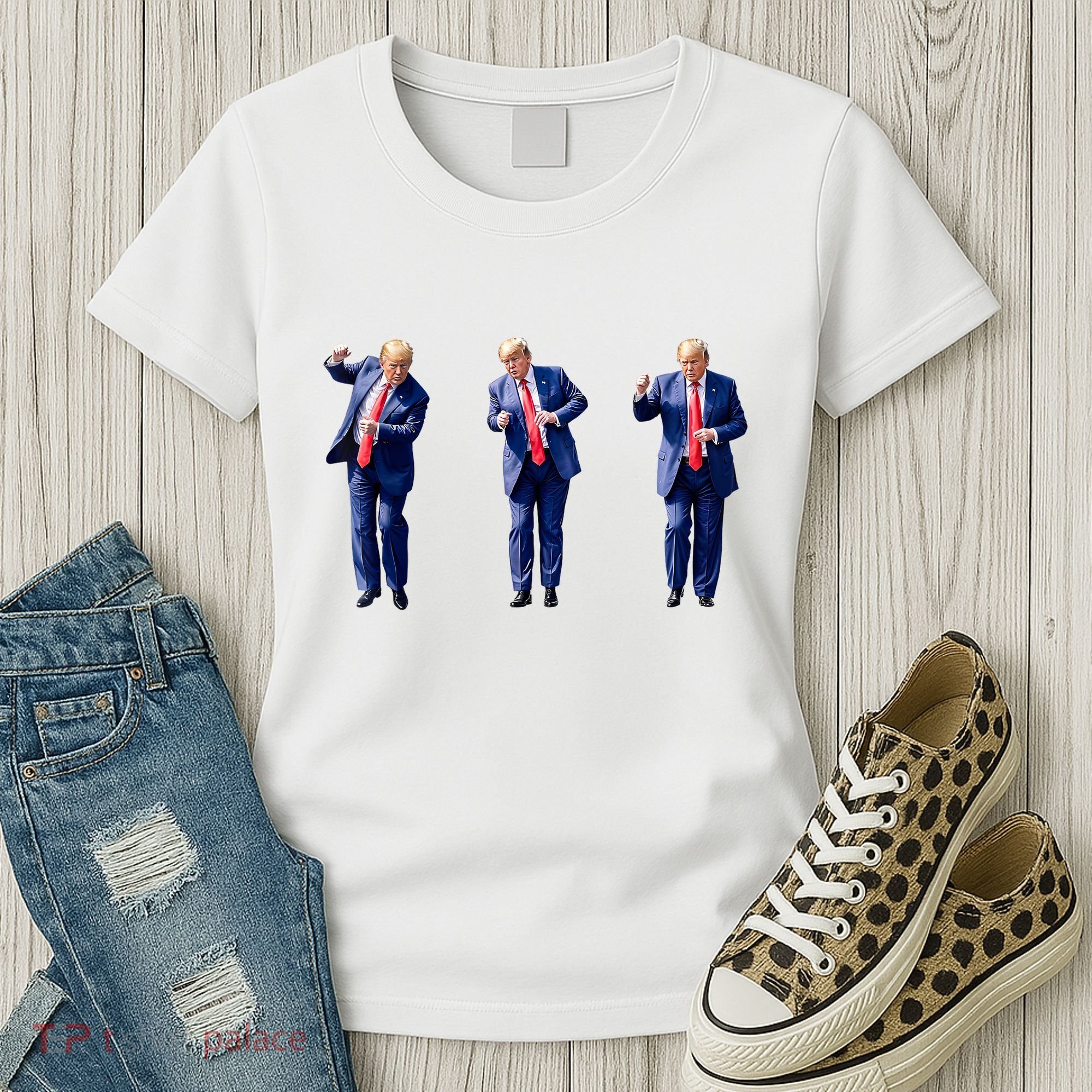 Donald Trump Is Your President Qr Trump Dance (2side) Women's T-Shirt