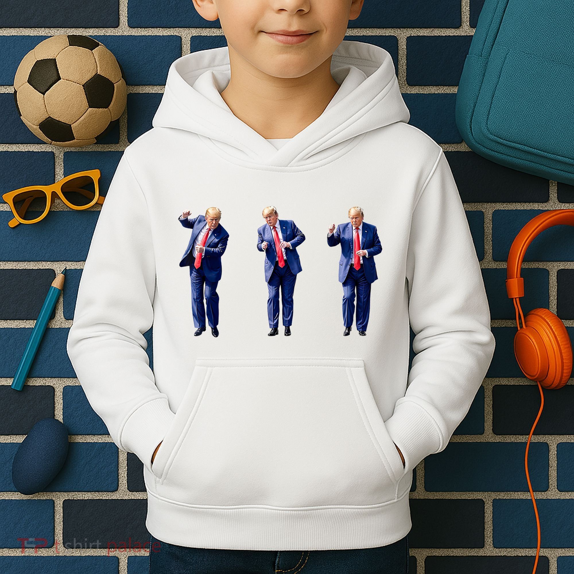 Donald Trump Is Your President Qr Trump Dance (2side) Kids Hoodie
