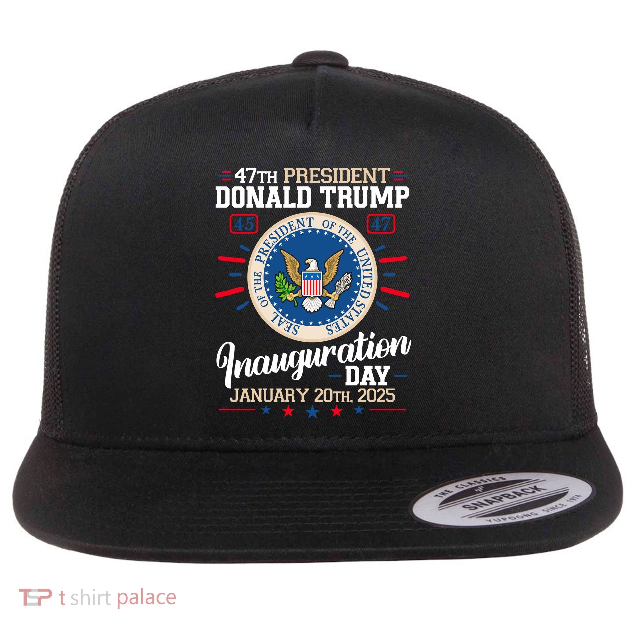 Donald Trump Inauguration Day 2025 Flat Bill Trucker Hat