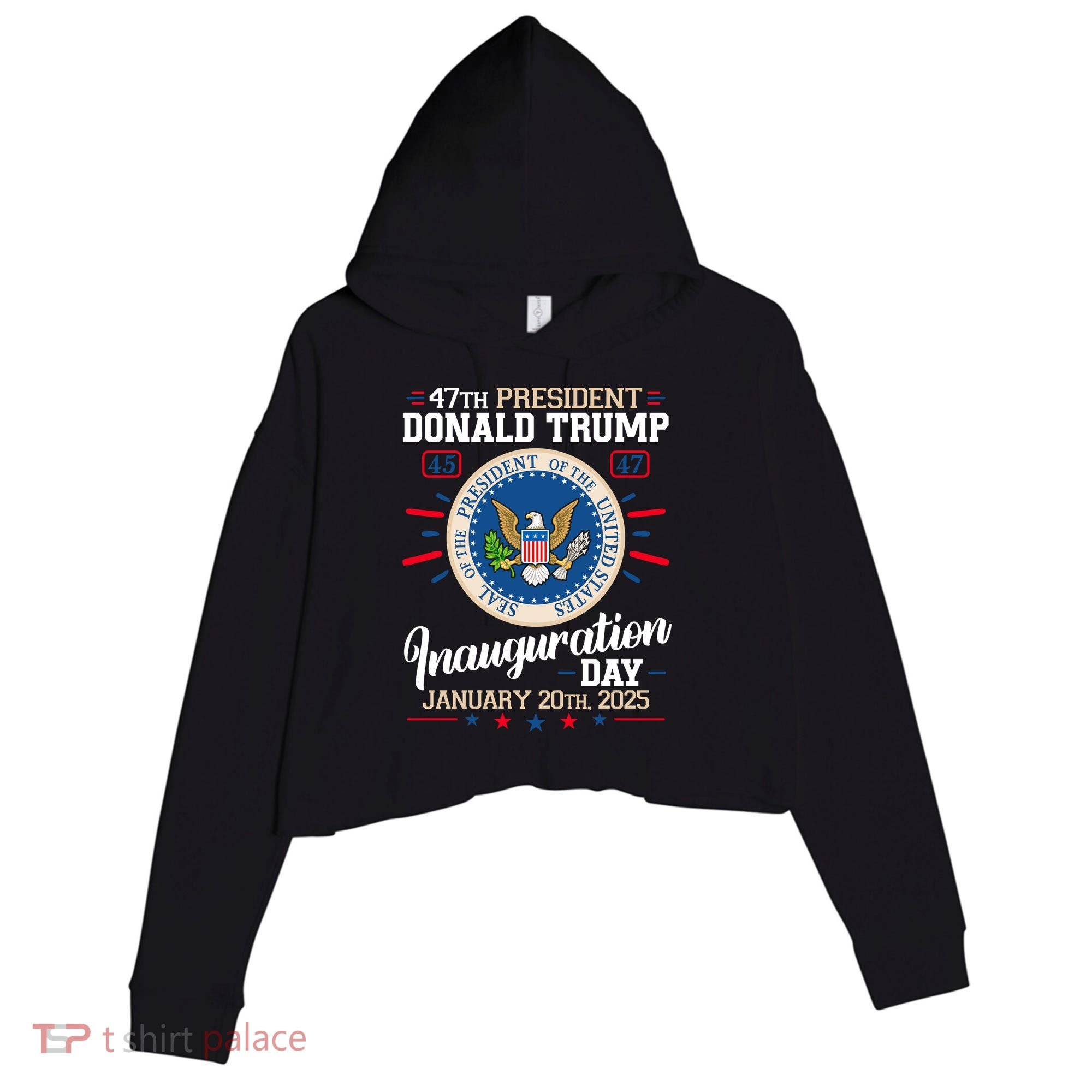 Donald Trump Inauguration Day 2025 Crop Fleece Hoodie