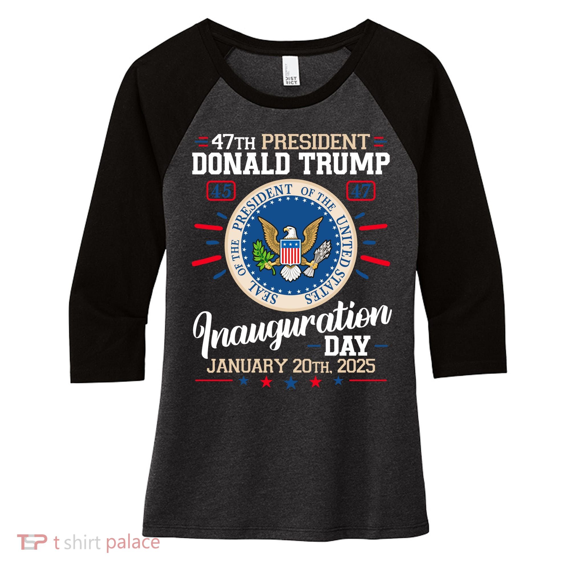 Donald Trump Inauguration Day 2025 Women's Tri-Blend 3/4-Sleeve Raglan Shirt