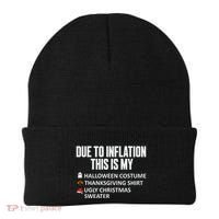Due To Inflation This Is My Halloween Thanksgiving Christmas Beanie thumb 0