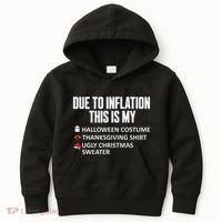Due To Inflation This Is My Halloween Thanksgiving Christmas Kids Hoodie thumb 0