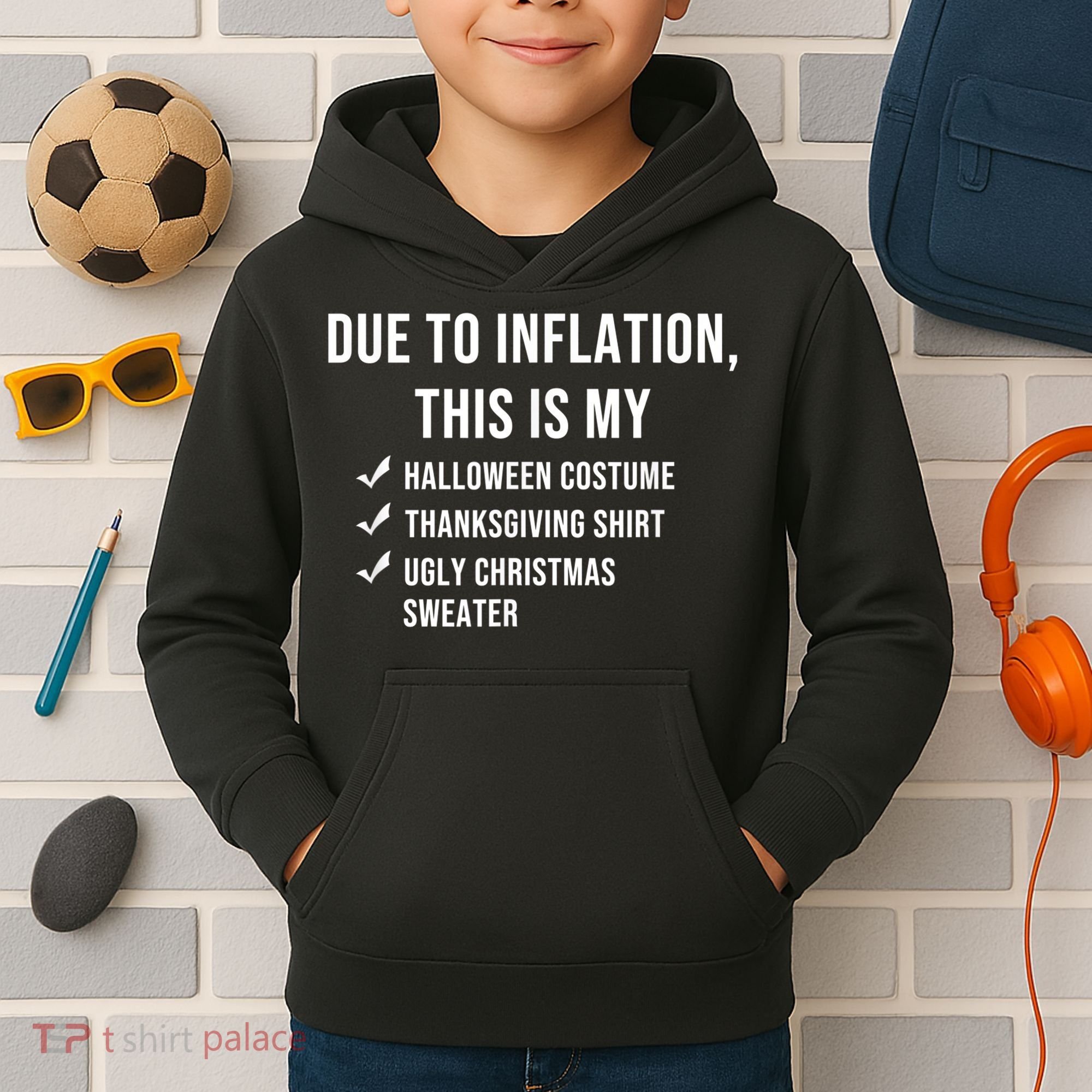 Due To Inflation This Is My Halloween Costume Generic Funny Kids Hoodie