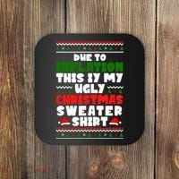 Due To Inflation This Is My Ugly Christmas Sweater Shirt Funny Coaster thumb 0