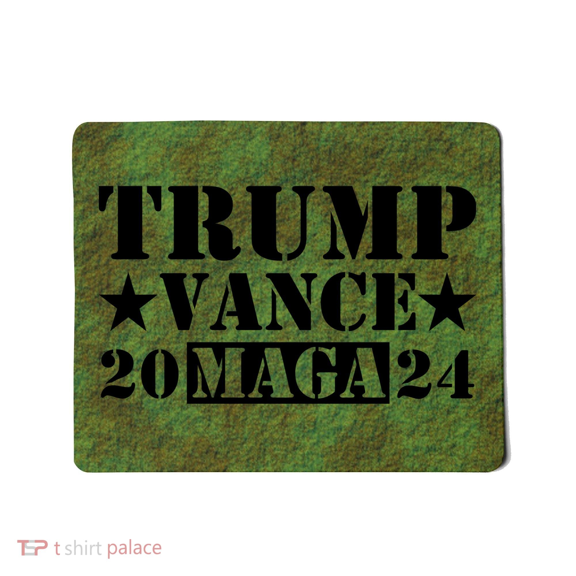Donald Trump Jd Vance 2024 Maga Army Stamp Black Logo Mousepad