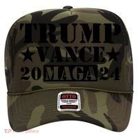 Donald Trump Jd Vance 2024 Maga Army Stamp Black Logo Hat thumb 0