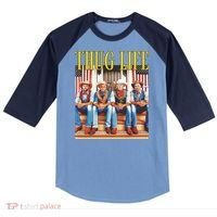 Donald Trump Jd Vance Elon Musk Robert F Kennedy Jr Thug Life Raglan Baseball Sleeve Shirt thumb 0