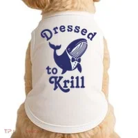 Dressed To Krill Funny Killer Whale Doggie Tank thumb 0