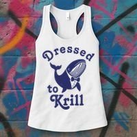Dressed To Krill Funny Killer Whale Women's Tank Top thumb 3