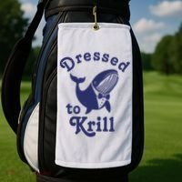 Dressed To Krill Funny Killer Whale Golf Towel thumb 2