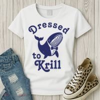 Dressed To Krill Funny Killer Whale Women's T-Shirt thumb 3