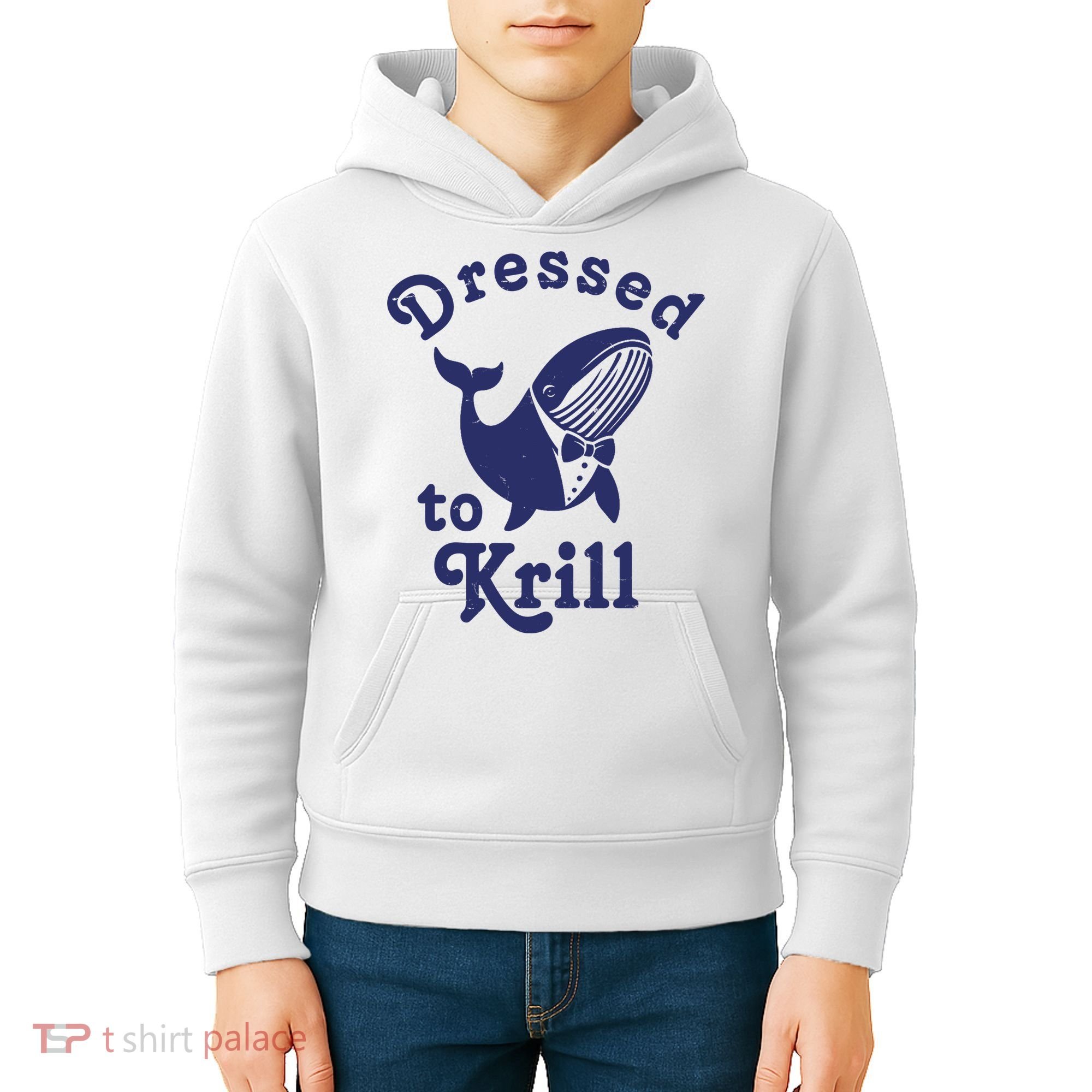 Dressed To Krill Funny Killer Whale Kids Hoodie