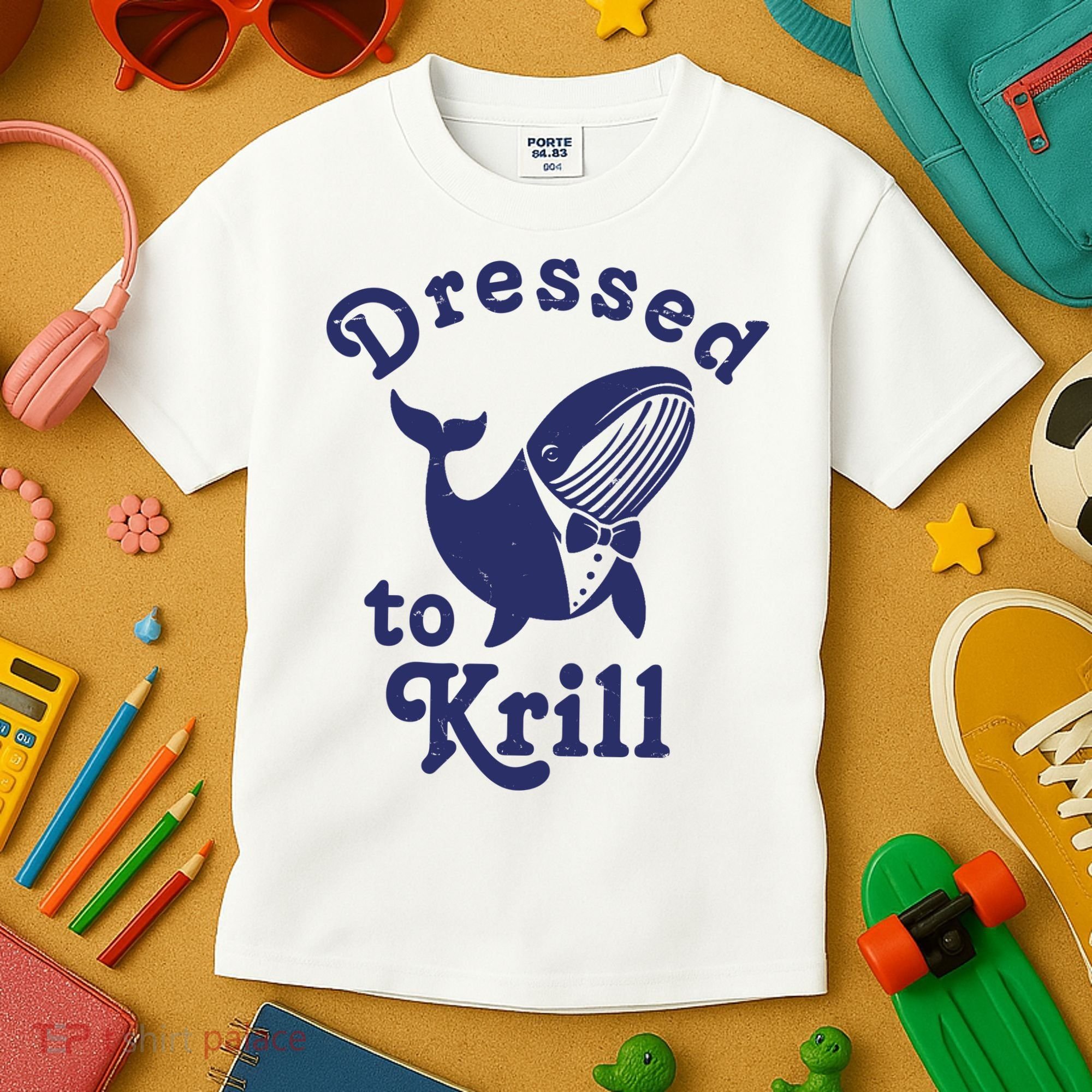 Dressed To Krill Funny Killer Whale Kids T-Shirt