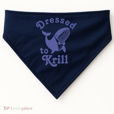 Dressed To Krill Whale Funny USA-Made Doggie Bandana