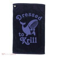 Dressed To Krill Whale Funny Golf Towel thumb 0