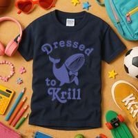 Dressed To Krill Whale Funny Kids T-Shirt thumb 3