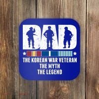 Dad The Korean War Veteran The Myth The Legend Gift Coaster thumb 0